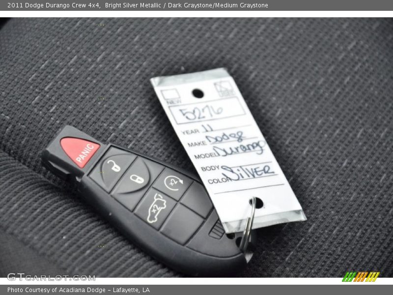 Bright Silver Metallic / Dark Graystone/Medium Graystone 2011 Dodge Durango Crew 4x4
