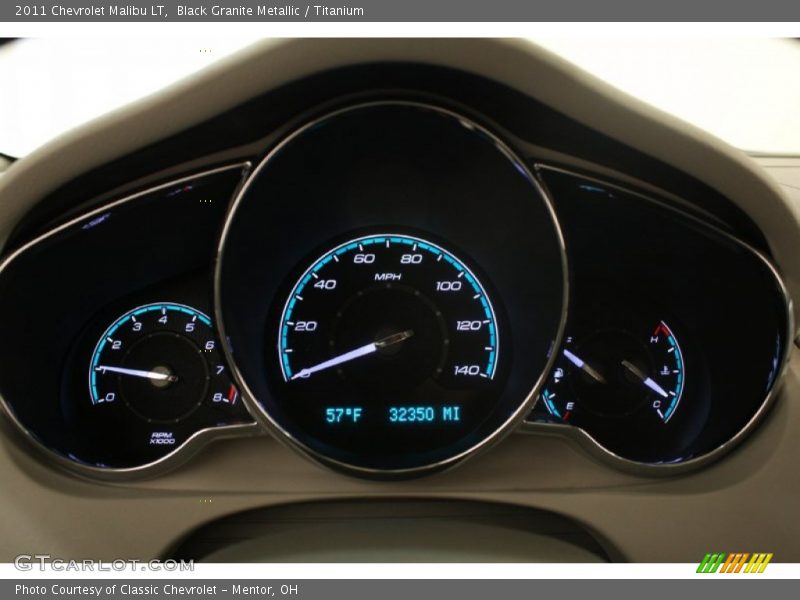 Black Granite Metallic / Titanium 2011 Chevrolet Malibu LT