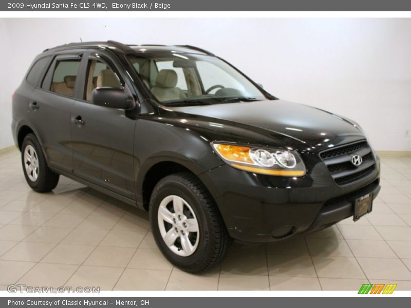 Ebony Black / Beige 2009 Hyundai Santa Fe GLS 4WD