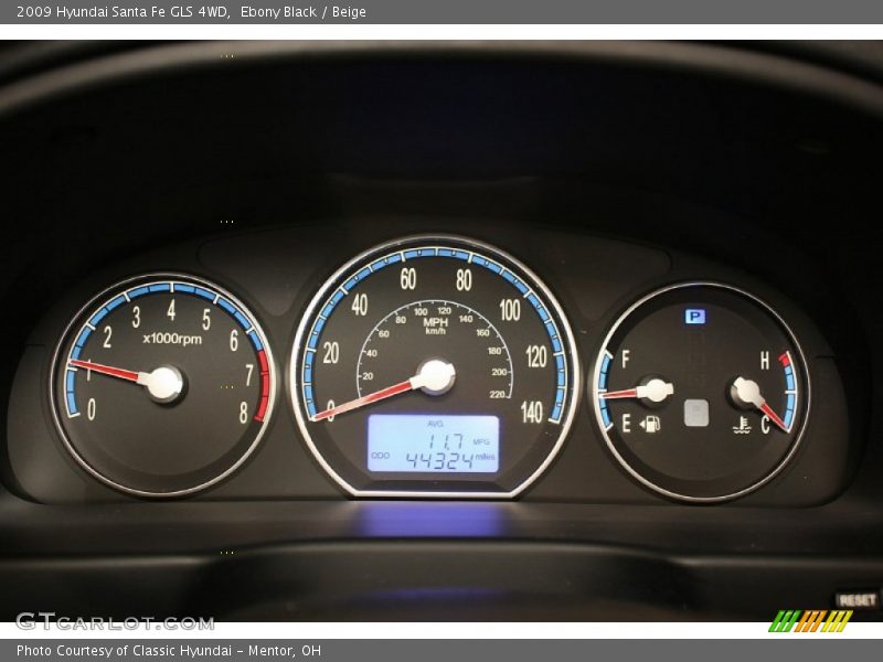 Ebony Black / Beige 2009 Hyundai Santa Fe GLS 4WD