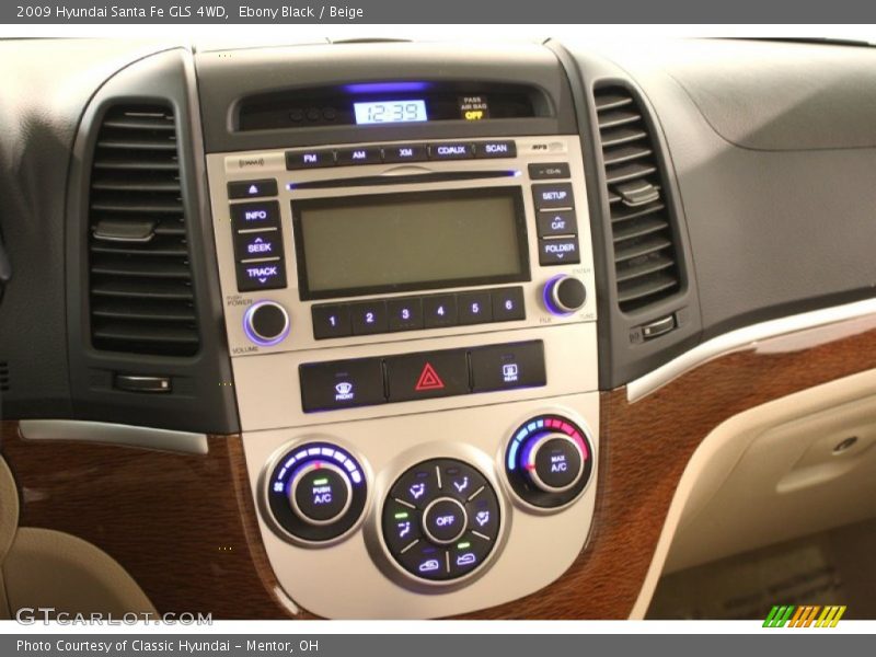 Ebony Black / Beige 2009 Hyundai Santa Fe GLS 4WD