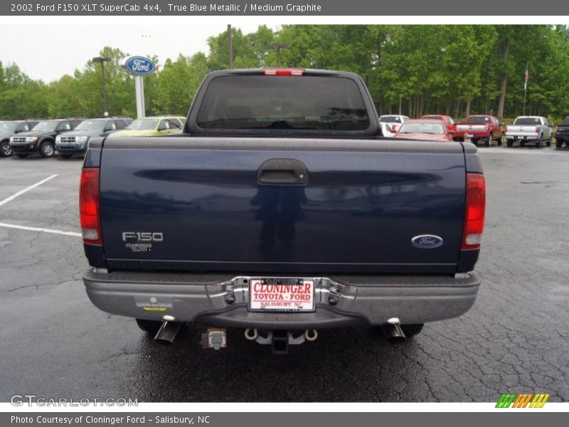 True Blue Metallic / Medium Graphite 2002 Ford F150 XLT SuperCab 4x4