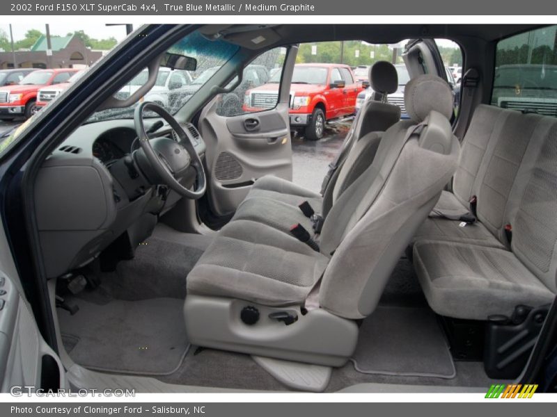 True Blue Metallic / Medium Graphite 2002 Ford F150 XLT SuperCab 4x4