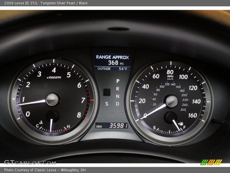 Tungsten Silver Pearl / Black 2009 Lexus ES 350