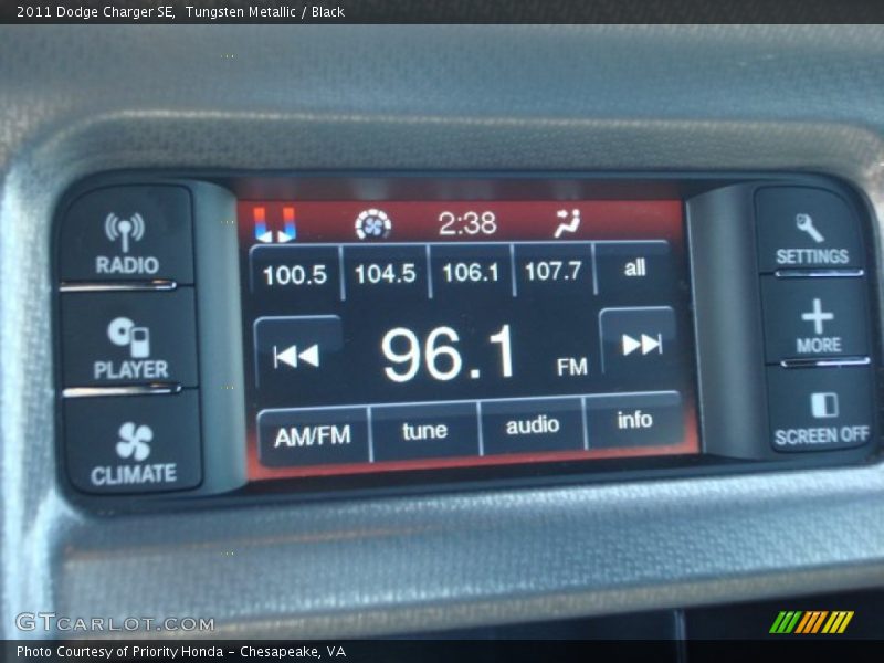 Tungsten Metallic / Black 2011 Dodge Charger SE