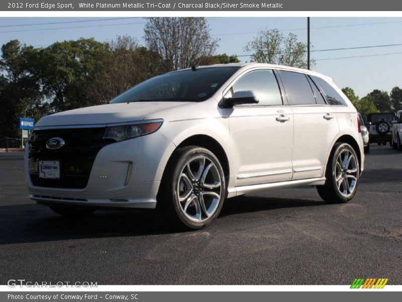 White Platinum Metallic Tri-Coat / Charcoal Black/Silver Smoke Metallic 2012 Ford Edge Sport