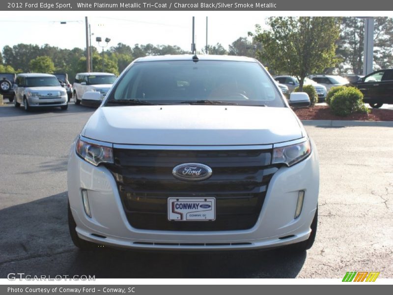 White Platinum Metallic Tri-Coat / Charcoal Black/Silver Smoke Metallic 2012 Ford Edge Sport