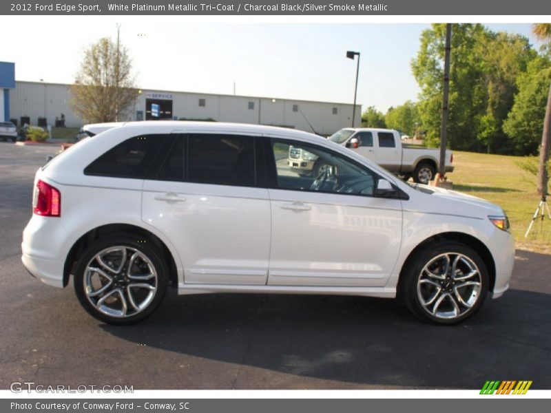 White Platinum Metallic Tri-Coat / Charcoal Black/Silver Smoke Metallic 2012 Ford Edge Sport