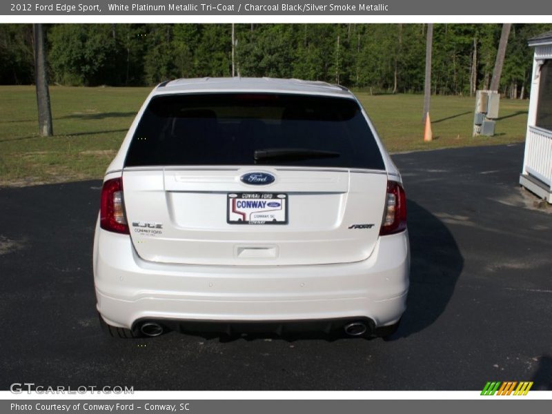 White Platinum Metallic Tri-Coat / Charcoal Black/Silver Smoke Metallic 2012 Ford Edge Sport