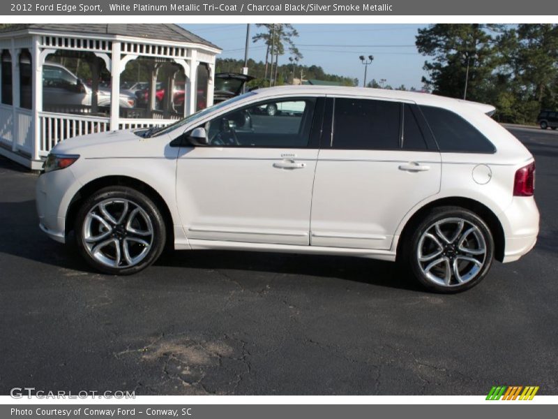White Platinum Metallic Tri-Coat / Charcoal Black/Silver Smoke Metallic 2012 Ford Edge Sport