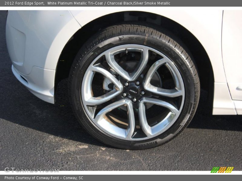 White Platinum Metallic Tri-Coat / Charcoal Black/Silver Smoke Metallic 2012 Ford Edge Sport