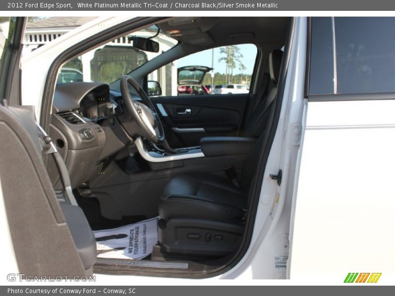 White Platinum Metallic Tri-Coat / Charcoal Black/Silver Smoke Metallic 2012 Ford Edge Sport