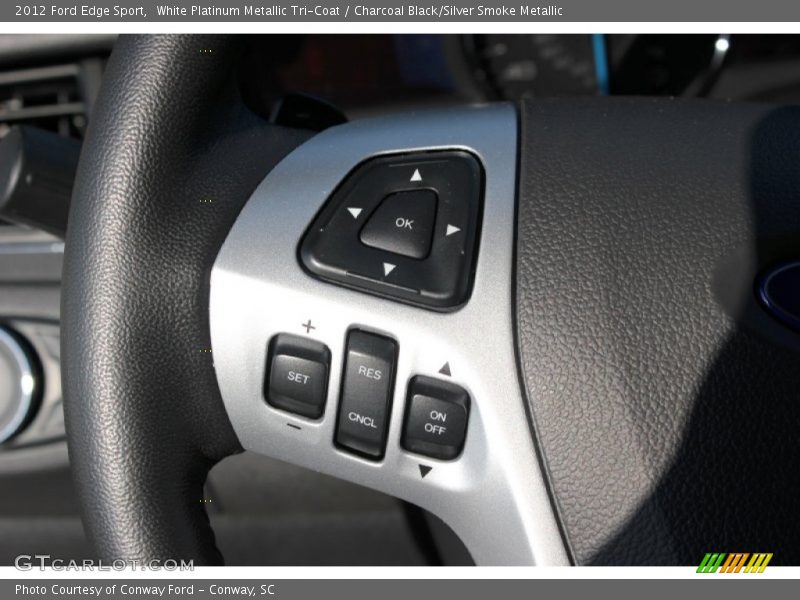 White Platinum Metallic Tri-Coat / Charcoal Black/Silver Smoke Metallic 2012 Ford Edge Sport