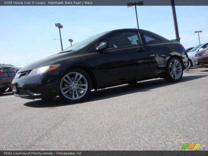 Nighthawk Black Pearl / Black 2008 Honda Civic Si Coupe