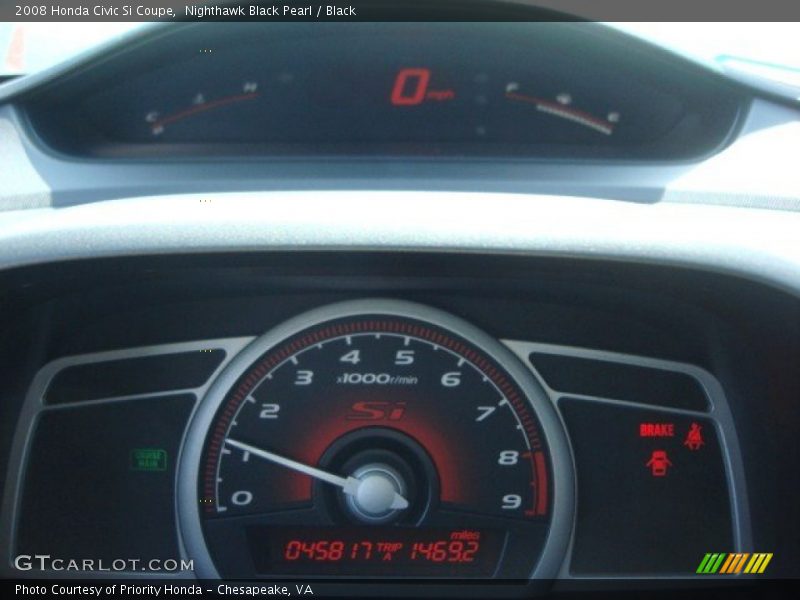 Nighthawk Black Pearl / Black 2008 Honda Civic Si Coupe