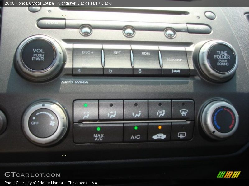 Nighthawk Black Pearl / Black 2008 Honda Civic Si Coupe