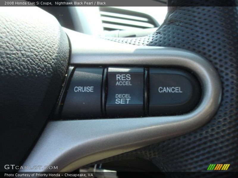 Nighthawk Black Pearl / Black 2008 Honda Civic Si Coupe