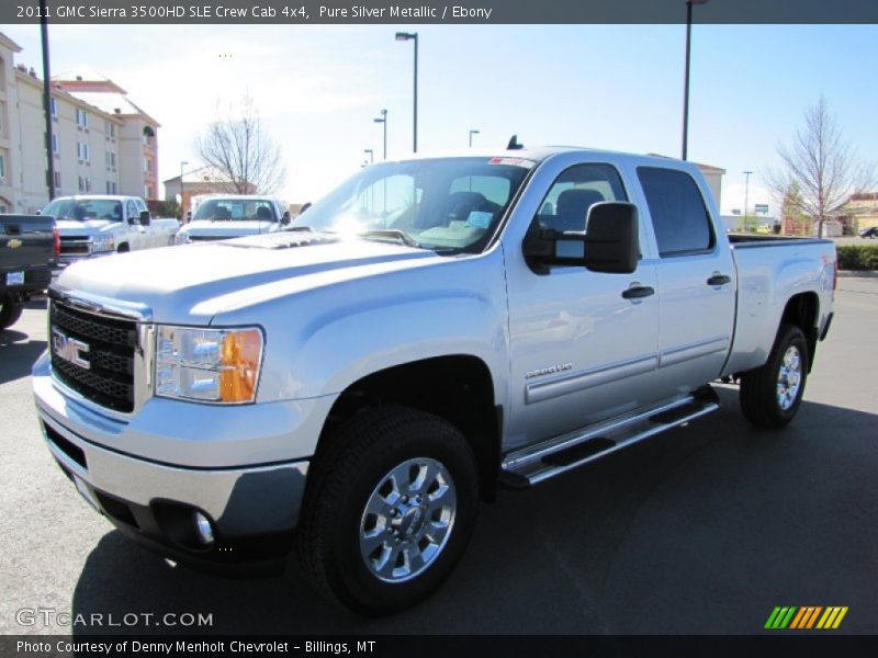 Pure Silver Metallic / Ebony 2011 GMC Sierra 3500HD SLE Crew Cab 4x4