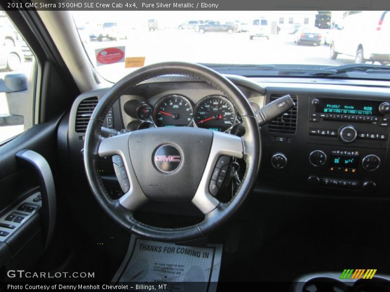 Pure Silver Metallic / Ebony 2011 GMC Sierra 3500HD SLE Crew Cab 4x4