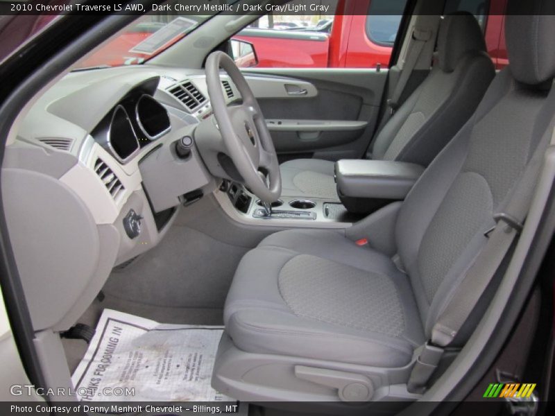 Dark Cherry Metallic / Dark Gray/Light Gray 2010 Chevrolet Traverse LS AWD