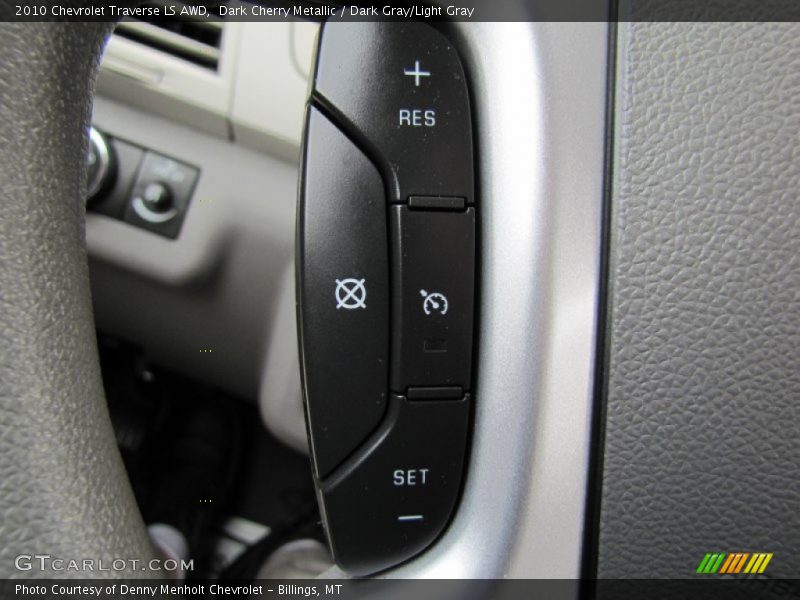 Dark Cherry Metallic / Dark Gray/Light Gray 2010 Chevrolet Traverse LS AWD