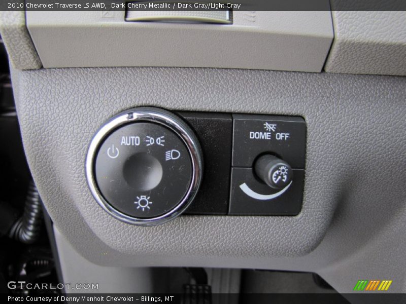 Dark Cherry Metallic / Dark Gray/Light Gray 2010 Chevrolet Traverse LS AWD