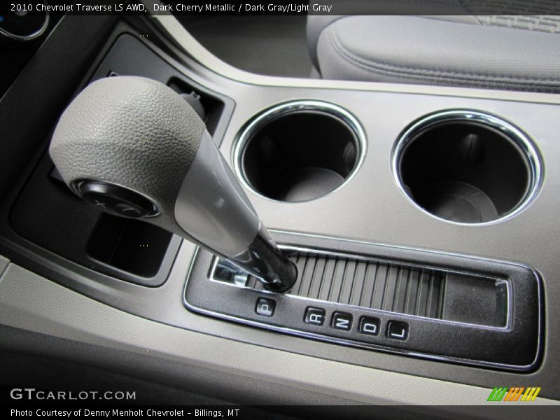 Dark Cherry Metallic / Dark Gray/Light Gray 2010 Chevrolet Traverse LS AWD