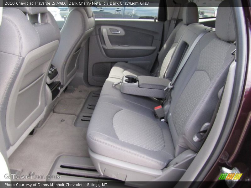 Dark Cherry Metallic / Dark Gray/Light Gray 2010 Chevrolet Traverse LS AWD