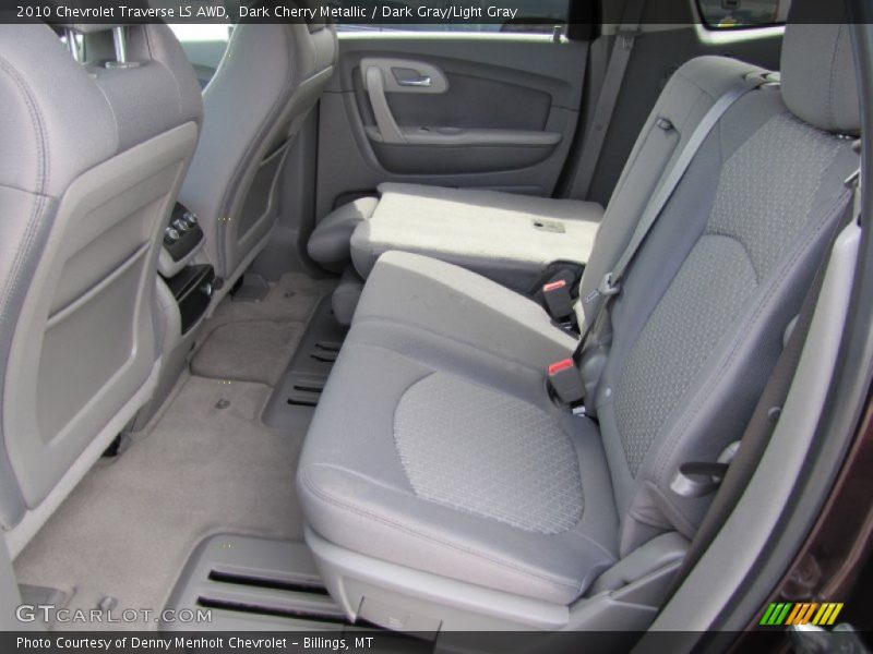 Dark Cherry Metallic / Dark Gray/Light Gray 2010 Chevrolet Traverse LS AWD