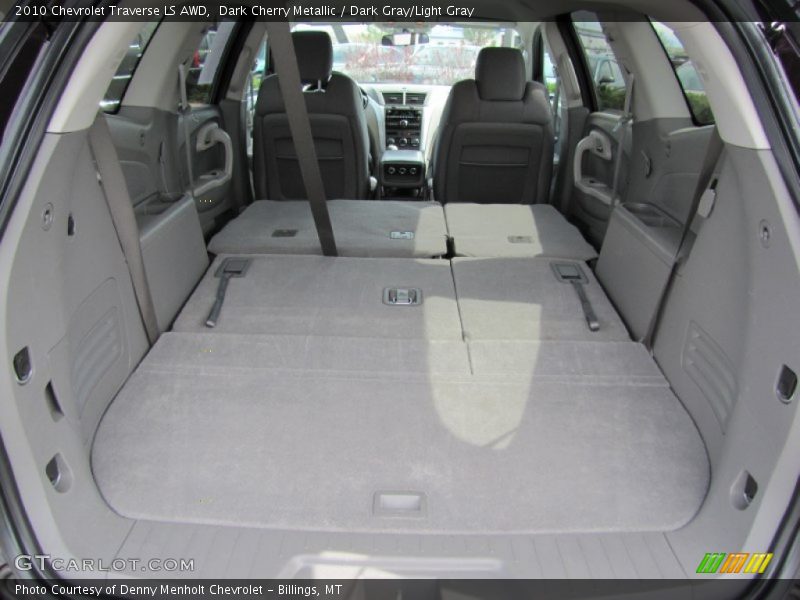 Dark Cherry Metallic / Dark Gray/Light Gray 2010 Chevrolet Traverse LS AWD