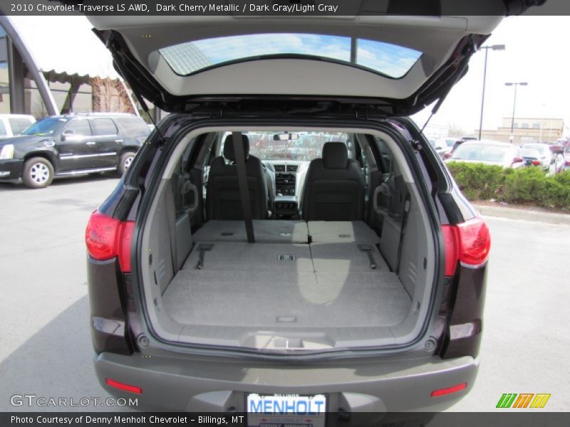 Dark Cherry Metallic / Dark Gray/Light Gray 2010 Chevrolet Traverse LS AWD