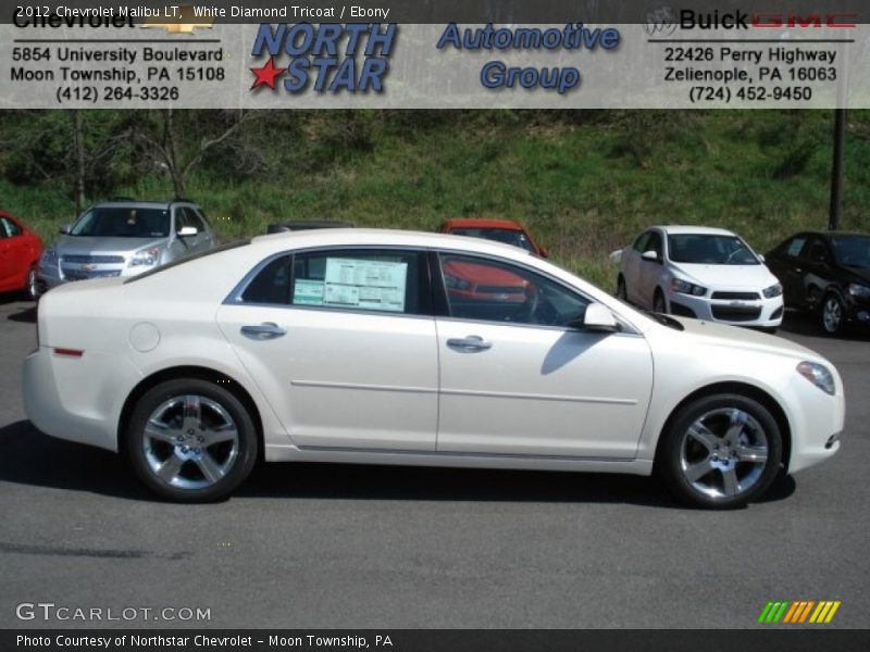 White Diamond Tricoat / Ebony 2012 Chevrolet Malibu LT