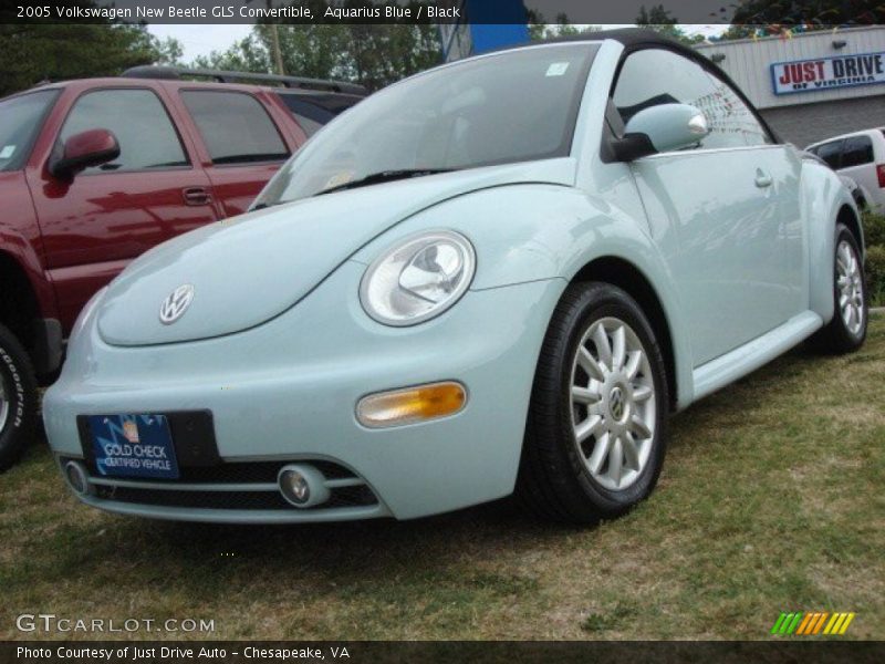 Aquarius Blue / Black 2005 Volkswagen New Beetle GLS Convertible