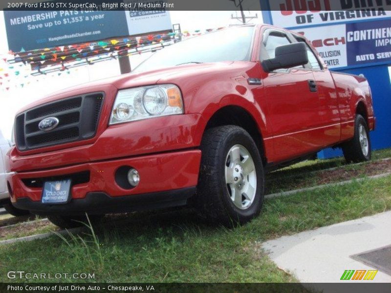 Bright Red / Medium Flint 2007 Ford F150 STX SuperCab
