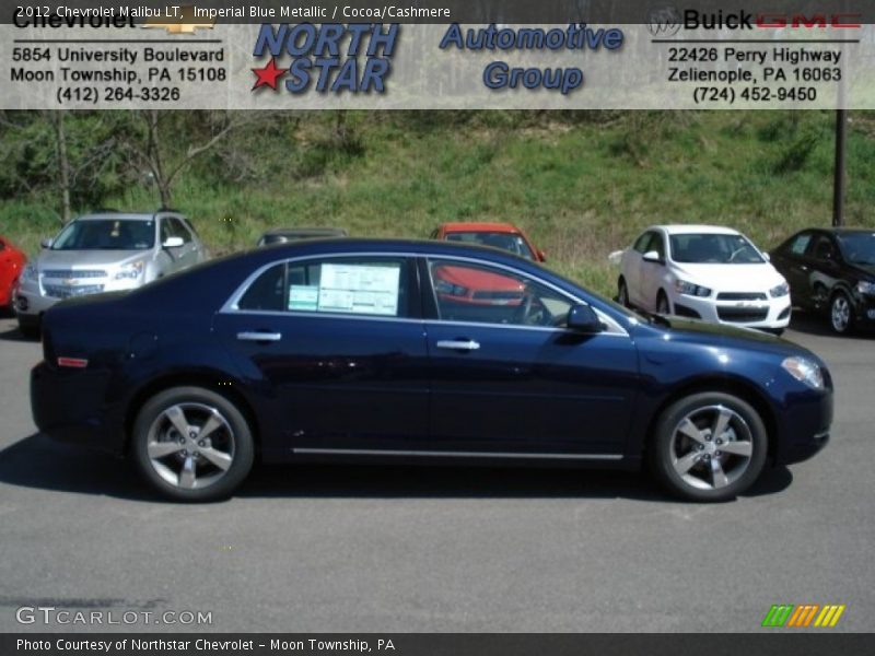 Imperial Blue Metallic / Cocoa/Cashmere 2012 Chevrolet Malibu LT