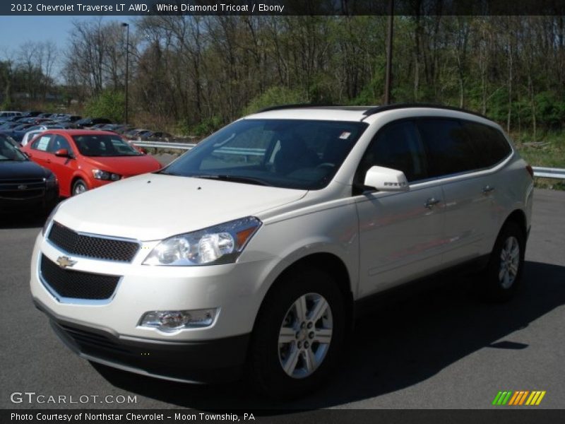 White Diamond Tricoat / Ebony 2012 Chevrolet Traverse LT AWD