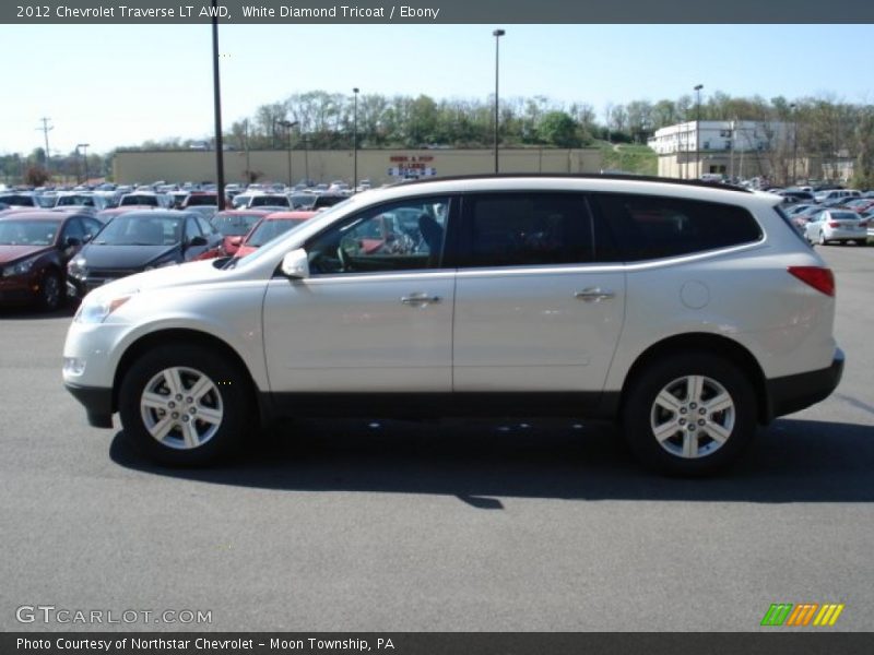 White Diamond Tricoat / Ebony 2012 Chevrolet Traverse LT AWD