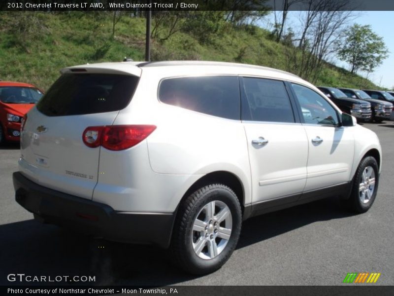 White Diamond Tricoat / Ebony 2012 Chevrolet Traverse LT AWD