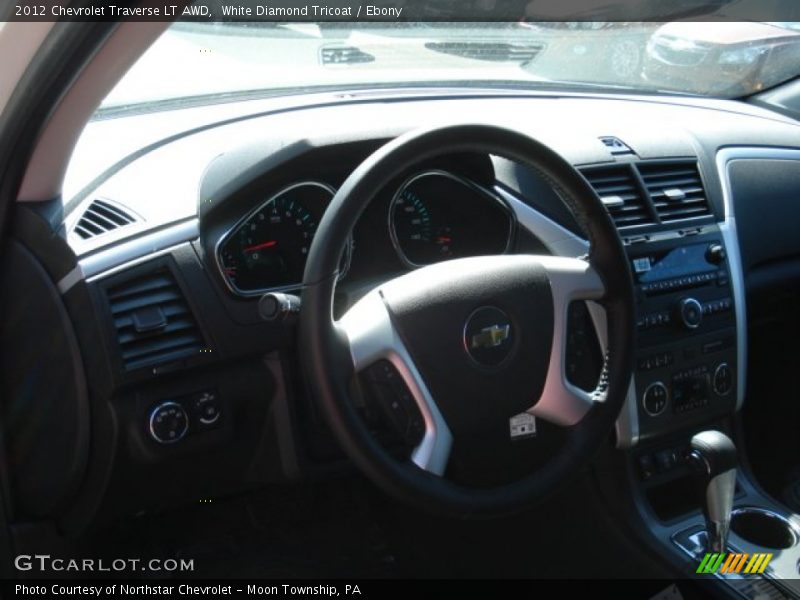 White Diamond Tricoat / Ebony 2012 Chevrolet Traverse LT AWD