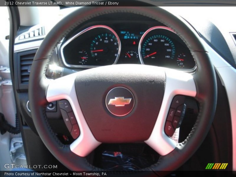 White Diamond Tricoat / Ebony 2012 Chevrolet Traverse LT AWD