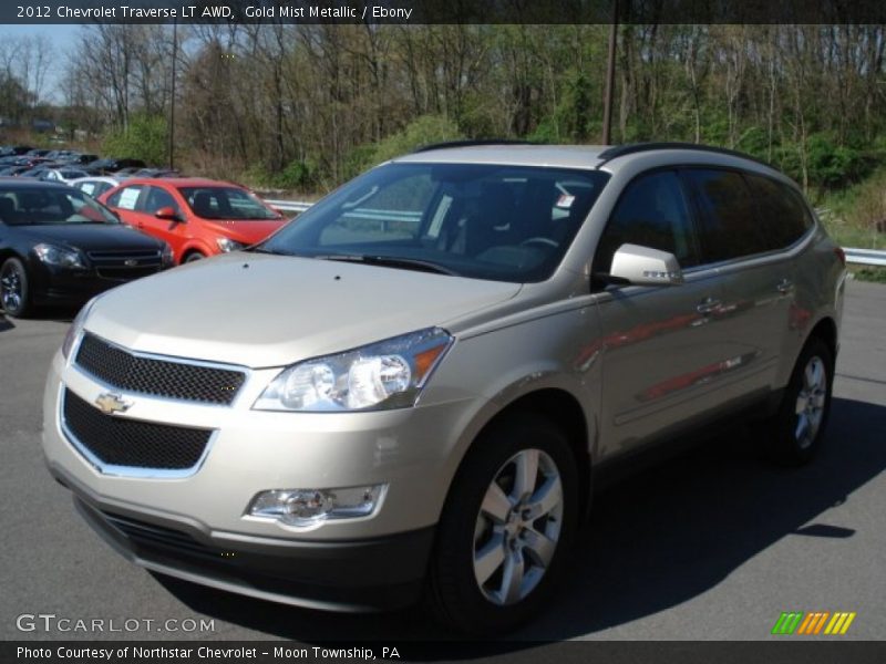 Gold Mist Metallic / Ebony 2012 Chevrolet Traverse LT AWD