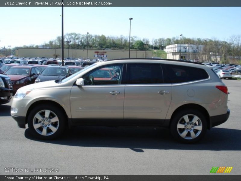 Gold Mist Metallic / Ebony 2012 Chevrolet Traverse LT AWD