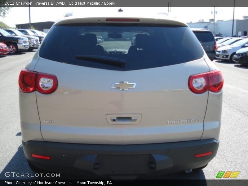 Gold Mist Metallic / Ebony 2012 Chevrolet Traverse LT AWD