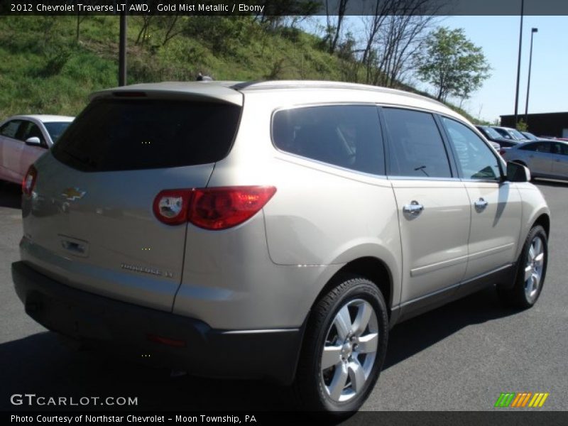 Gold Mist Metallic / Ebony 2012 Chevrolet Traverse LT AWD