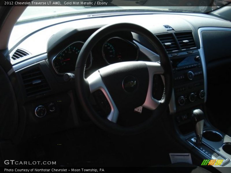 Gold Mist Metallic / Ebony 2012 Chevrolet Traverse LT AWD