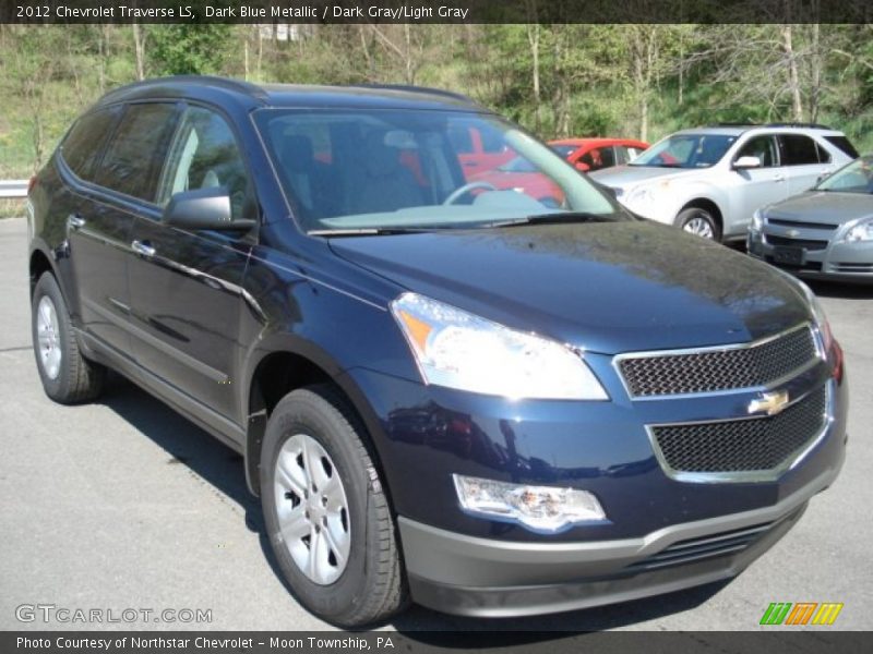 Dark Blue Metallic / Dark Gray/Light Gray 2012 Chevrolet Traverse LS