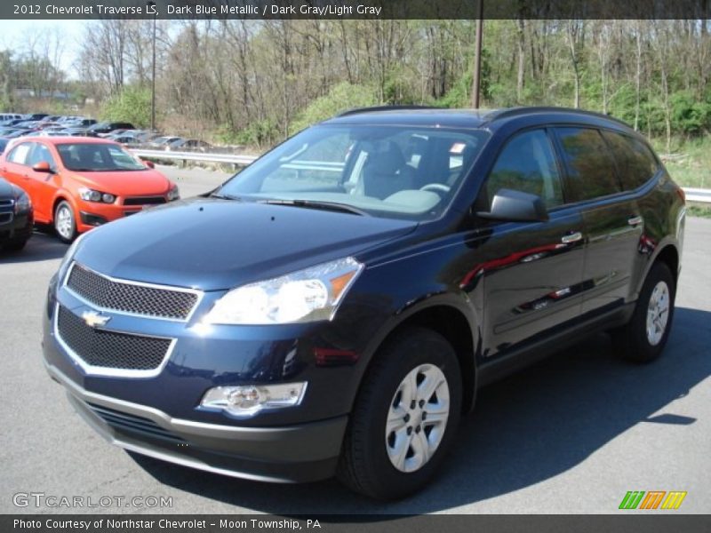 Dark Blue Metallic / Dark Gray/Light Gray 2012 Chevrolet Traverse LS