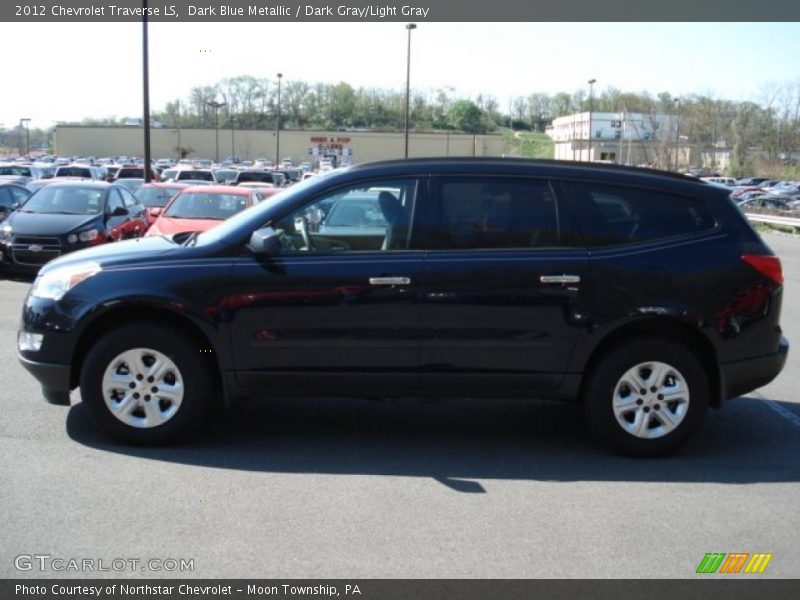 Dark Blue Metallic / Dark Gray/Light Gray 2012 Chevrolet Traverse LS