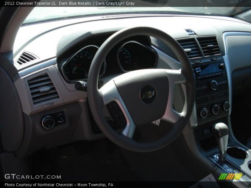 Dark Blue Metallic / Dark Gray/Light Gray 2012 Chevrolet Traverse LS
