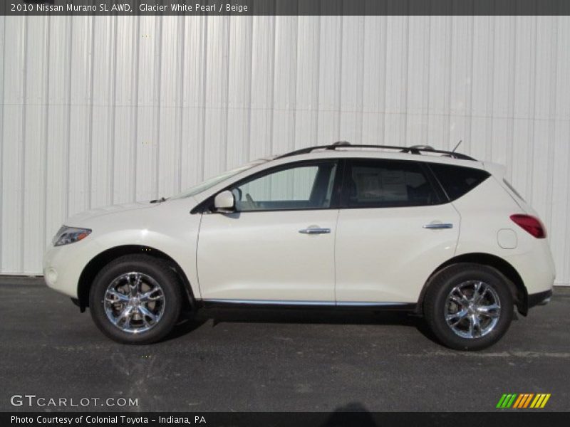 Glacier White Pearl / Beige 2010 Nissan Murano SL AWD
